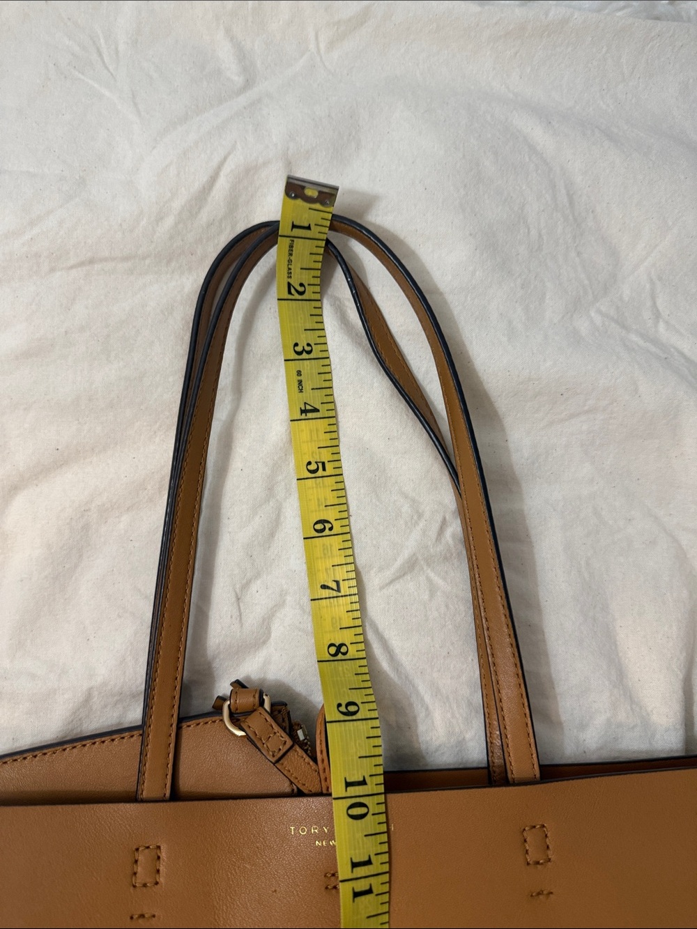 Tory Burch Cognac Leather Tote with Removable Pouch medium - Picture 14 of 14